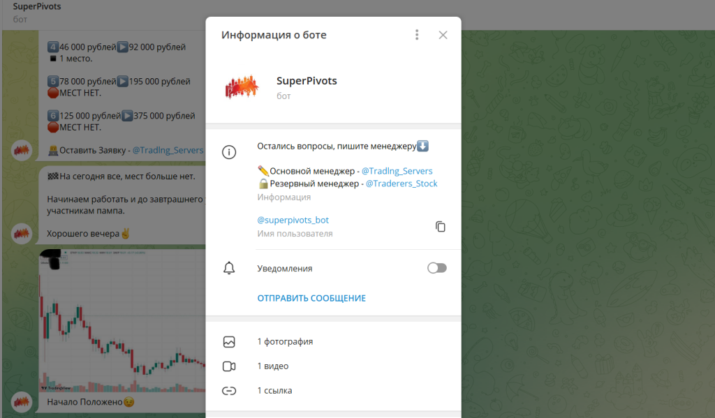 Мошенники SuperPivots бот, отзывы и разоблочение!