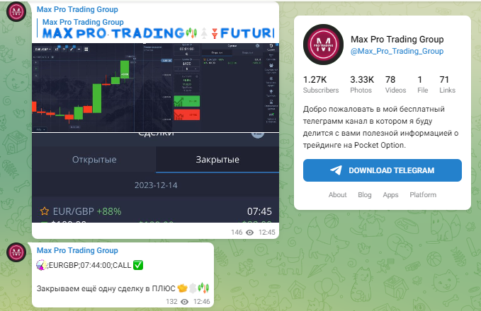 Max Pro Trading Group вовлекает в аферу, отзывы о ТГ канале!