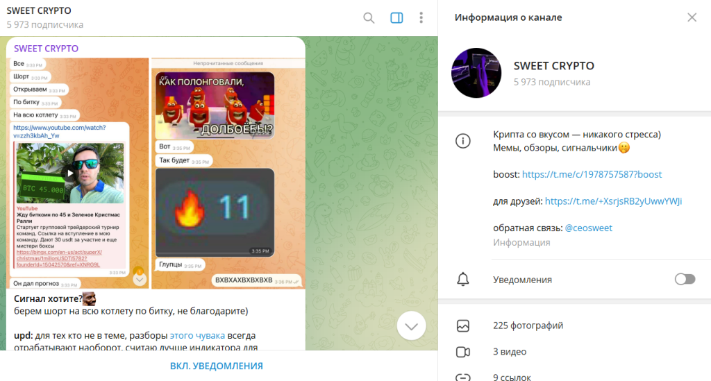 SWEET CRYPTO: отзывы о ТГ-канале и честный обзор