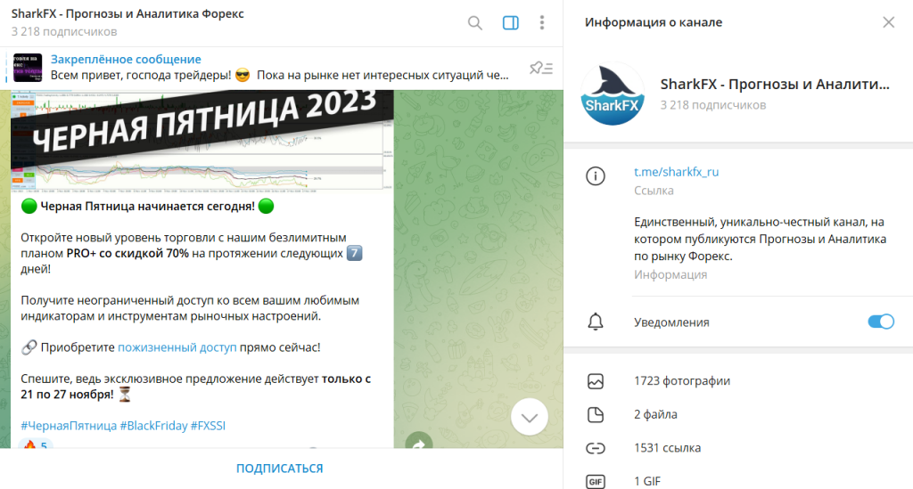 SharkFX - Прогнозы и Аналитика Форекс: отзывы и проверка ТГ-канала