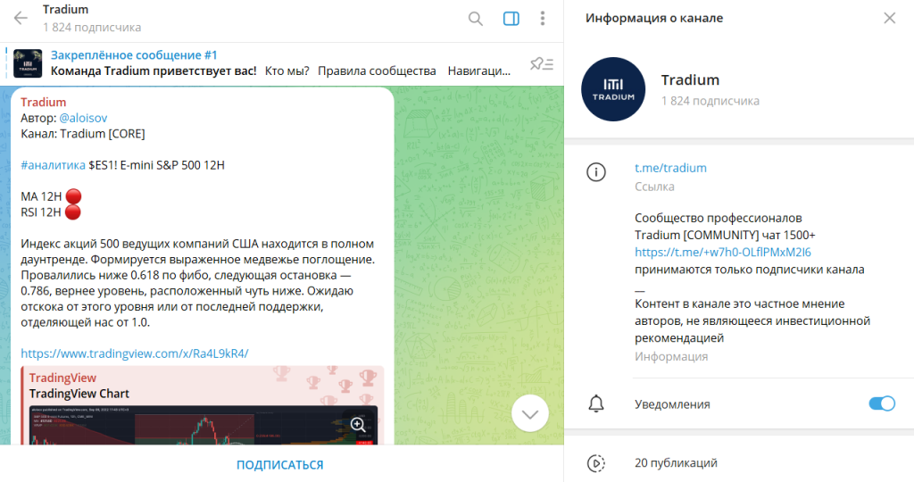 Tradium: реальные отзывы о телеграм-канале и проверка на честность