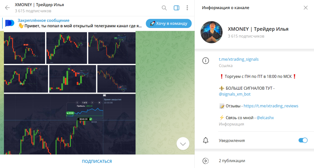 XMONEY | Трейдер Илья: отзывы о ТГ-канале. Обман или нет?