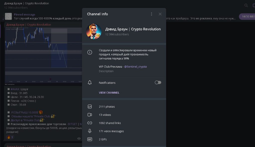 Дэвид Браун Сигналы Телеграмм | Crypto Revolution – отзывы