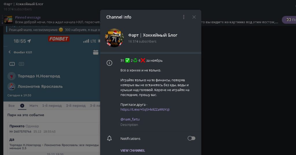 Телеграм канал Фарт | Хоккейный Блог – отзывы клиентов