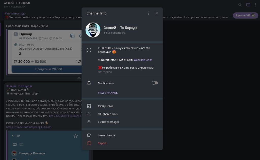 Хоккей По Бороде — отзывы о Телеграмм-канале